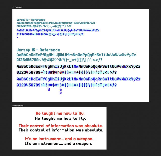 My attempt at designing a custom bitmap font for the device's software.