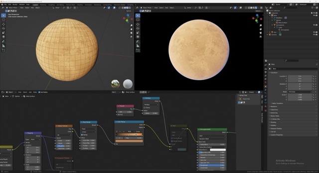 Beta's entire surface started out as a procedurally-generated texture.