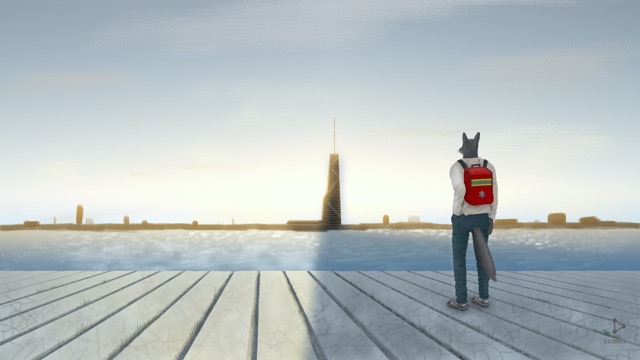 At the edge of the city, a mysterious lone skyscraper blots out the sun.