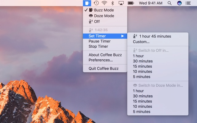 You could set a timer to change the mode at some point in the future.