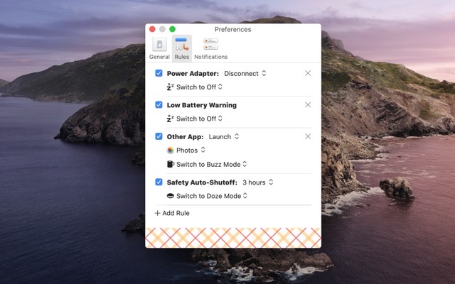 In a later release of the app, I added a more robust rule system that let you define custom behavior.