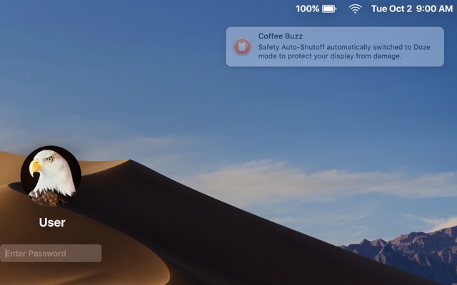 If the safety auto-shutoff ever triggered, you'd see a notification like this upon returning to your Mac.