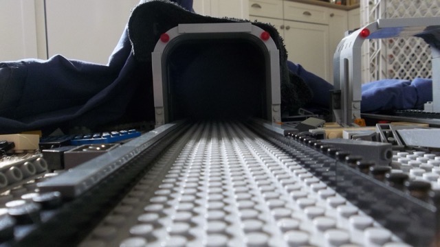 Figuring out how to assemble tunnels for a rail heist scene.