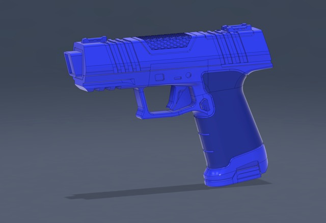 An easily-printable training prop version of a weapon from my sci-fi project. (2025)