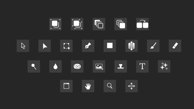 Some of the new icons I designed for the second attempt at development.
