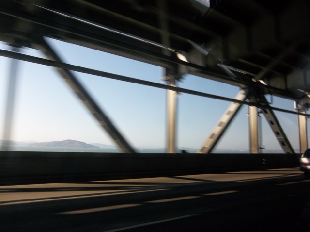Eastbound on the San Francisco Bay Bridge, CA.