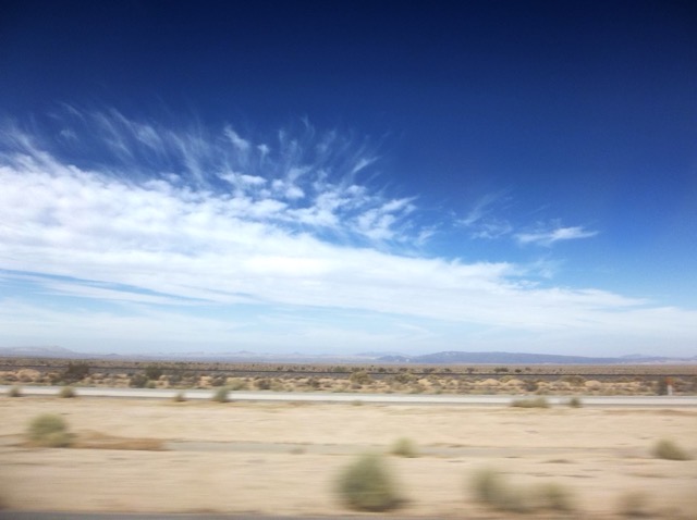 Desolate landscape in the Mojave Desert, CA. (Color edited)