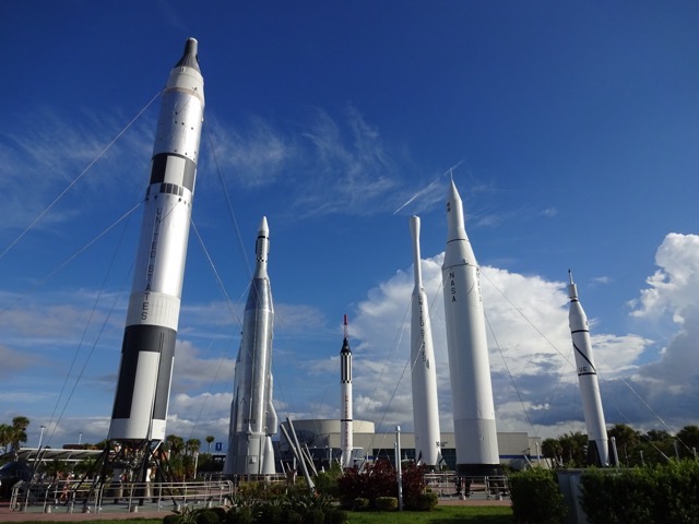 The rocket garden of Kennedy Space Center, FL.