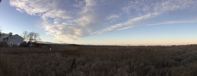 In most of New England, anywhere that isn't built up is covered in dense forests.  It's rare to see the sky wide open like this. (2016)